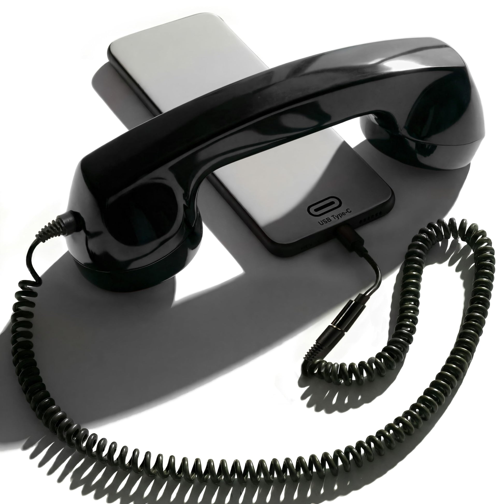 Opis Technology 60s micro: auriculares retro para iPhone, Galaxy, Huawei y smartphones modernos (negro)