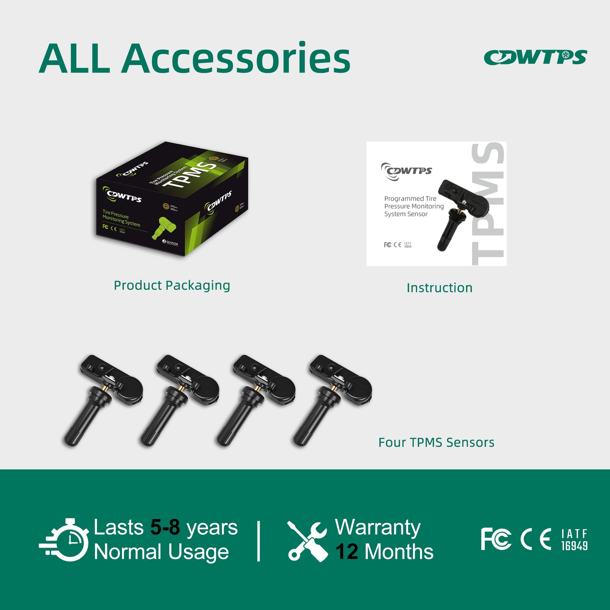 TPMS Sensor para Ford F150 4 unidades, sistema de monitor de presión de neumáticos de 315 MHZ para o Ford F150 F250 F350 F450 F550, escape, fusión, Lincoln MKX MKC, Mercury reemplaza # 9L3Z1A189A,