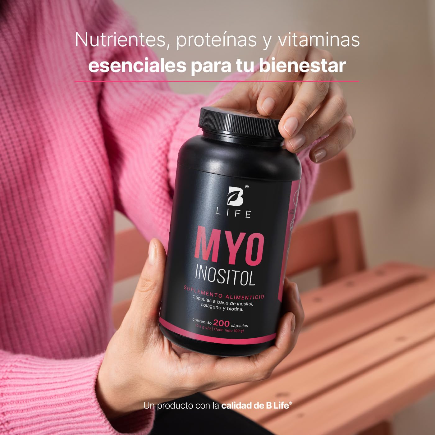 B Life Company | Inositol de 200 Cápsulas de 500 mg. Ingredientes naturales. Myo Inositol.