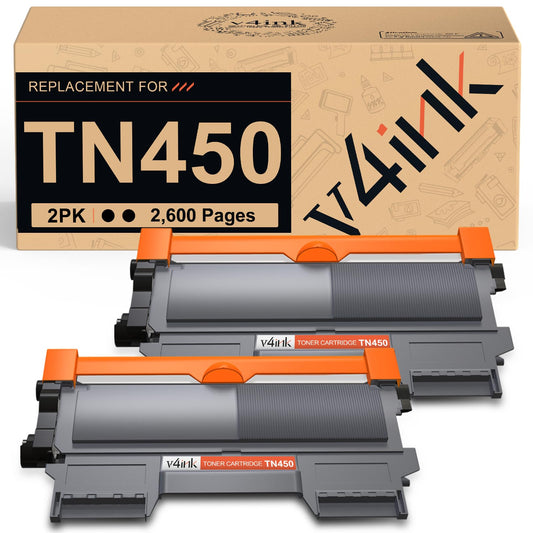 Cartucho de Tóner V4INK Negro Alto Rendimiento para Impresora Brother TN450 TN420 Series