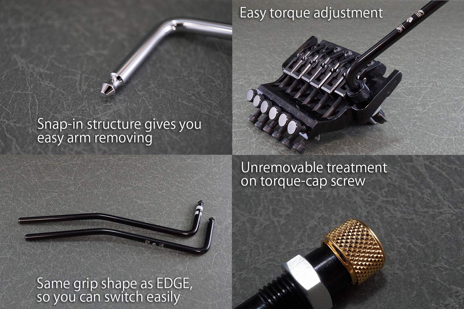 RED BISHOP MAGIK-ARM para IBANEZ EDGE/LO-PRO EDGE (RBAH2B2) (negro)