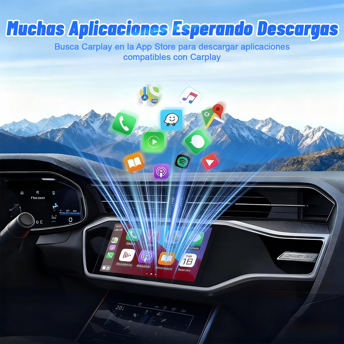 Adaptador Inalámbrico CarPlay y Android Auto, Mini 2 en 1, Blanco, Exión Rápida y Estable WiFi de 5.8 GHz con Puerto USB USB-C