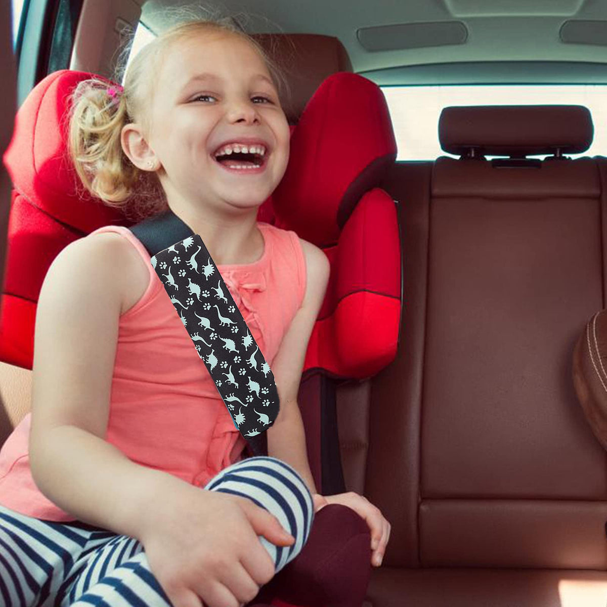 Almohada para Cinturón de Seguridad de Auto Unicornio Dinosaurio, Soporte de Cabeza y Cuello para Niños