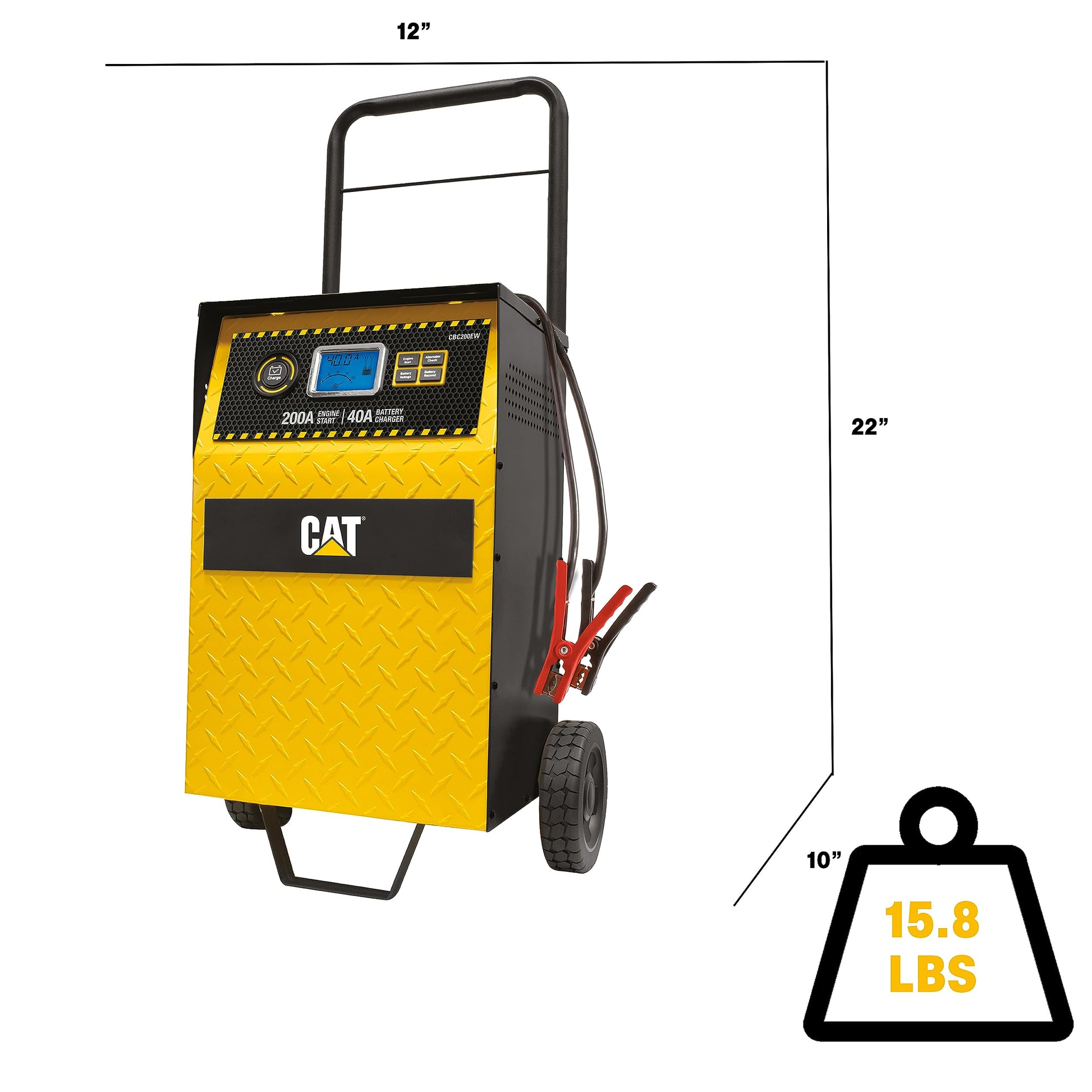Cat CBC200EW Cargador de batería Profesional de 40 amperios y mantenedor de 3 amperios con Arranque del Motor de 200 amperios