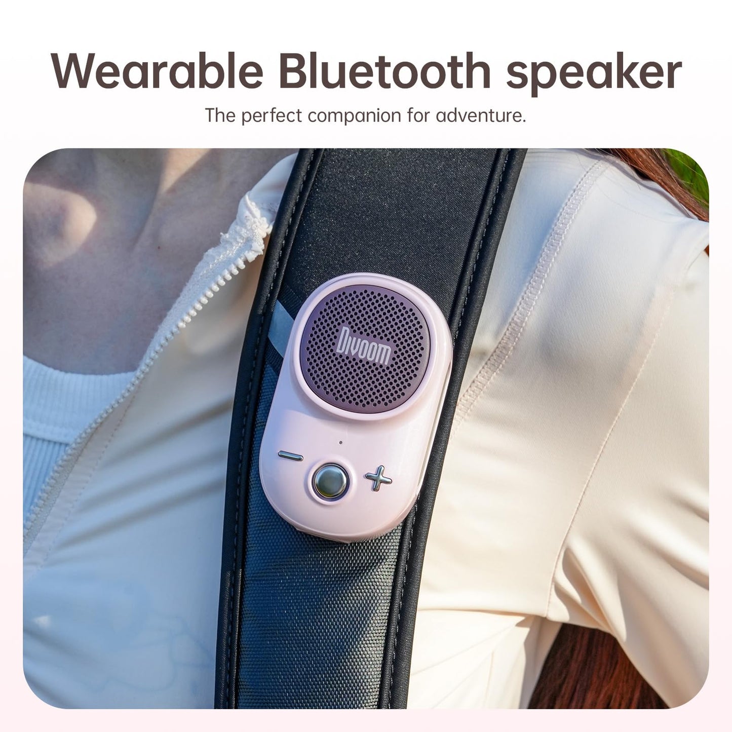 Divoom Itour-S Mini Altavoz portátil Bluetooth portátil, Audio Grande y Graves impactantes, diseño de Clip, IP67 Impermeable y a Prueba de Polvo, 10 Horas de Tiempo de Juego, Altavoz para Viajes en