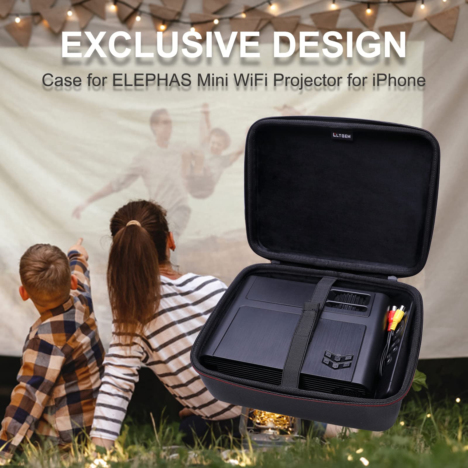 LTGEM - Funda para proyector compatible con ELEPHAS BL128 Mini proyector 2024 actualizado (interior: 9.8 x 7 x 3.5 pulgadas), solo funda