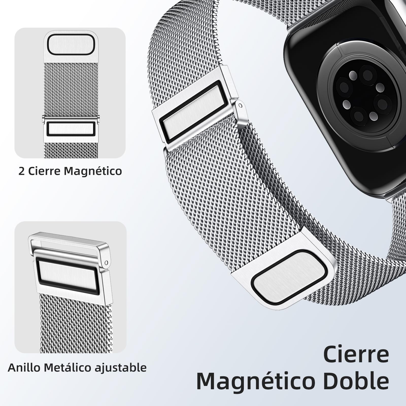 GEAK Correa Compatible con Apple Watch Correa 38mm 40mm 41mm 42mm 44mm 45mm 49mm, Clásica Correa de Metal de Acero Inoxidable Compatible con iWatch Series 9 8 7 6 5 4 3 2 1/SE Ultra 2