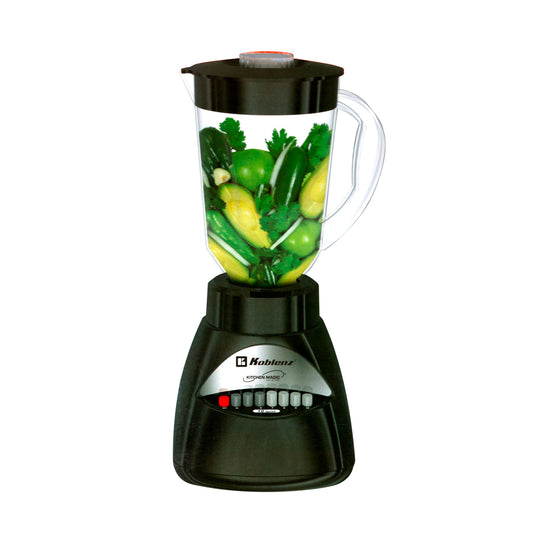 KOBLENZ Licuadora Black, Kitchen Magic Collection, Mod. LKM-3910 PN, 600 Watts, 10 velocidades más 2 pulsos y 4 cuchillas de acero inoxidable