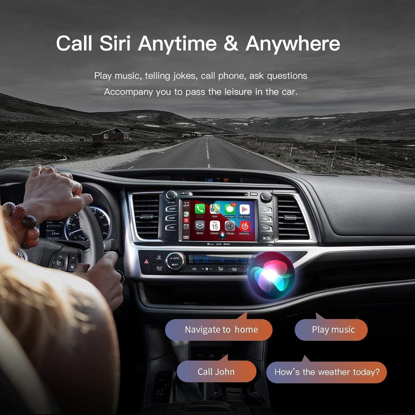 CARabc Wireless Carplay Retrofit Kit Decodificador para Toyota Tundra 2014-2019, Compatible con Android Auto, duplicación, navegación, actualización de firmware