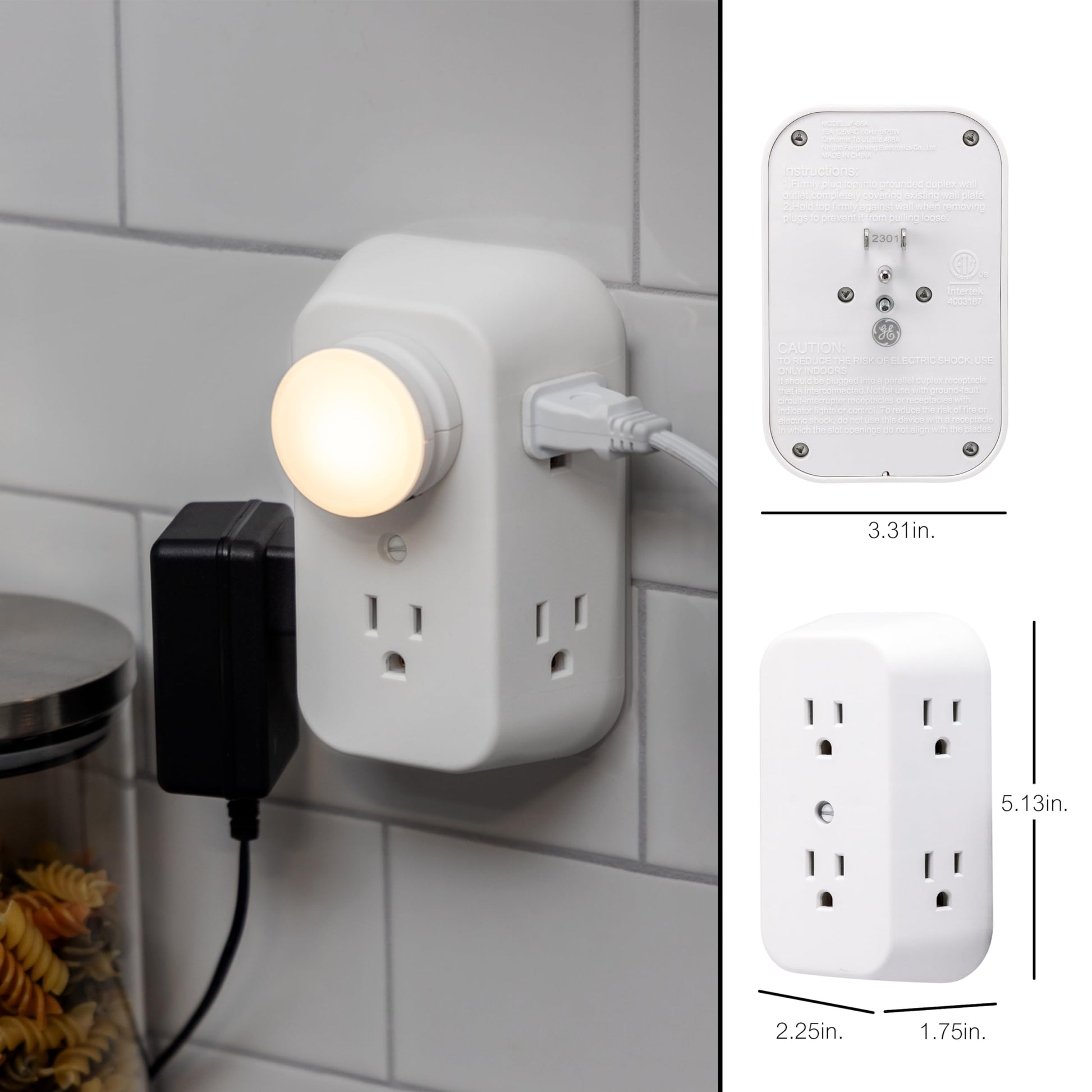 General Electric JASHEP50759 In-Wall Adapter, 6-Outlet