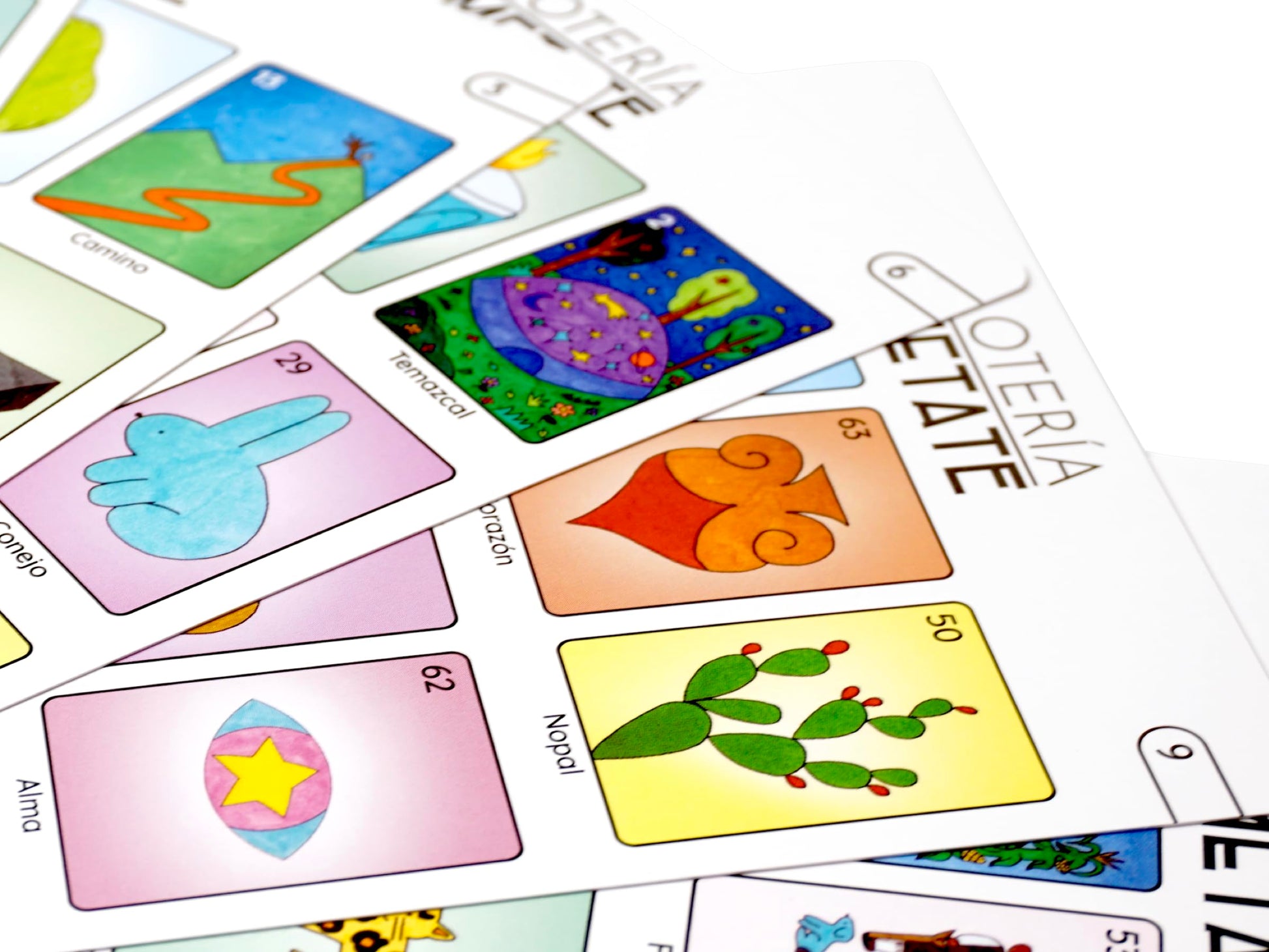 LOTERÍA METATE | Tesoros de México | Lotería Mexicana Familiar en español, náhuatl e inglés | 64 Cartas y 12 tableros