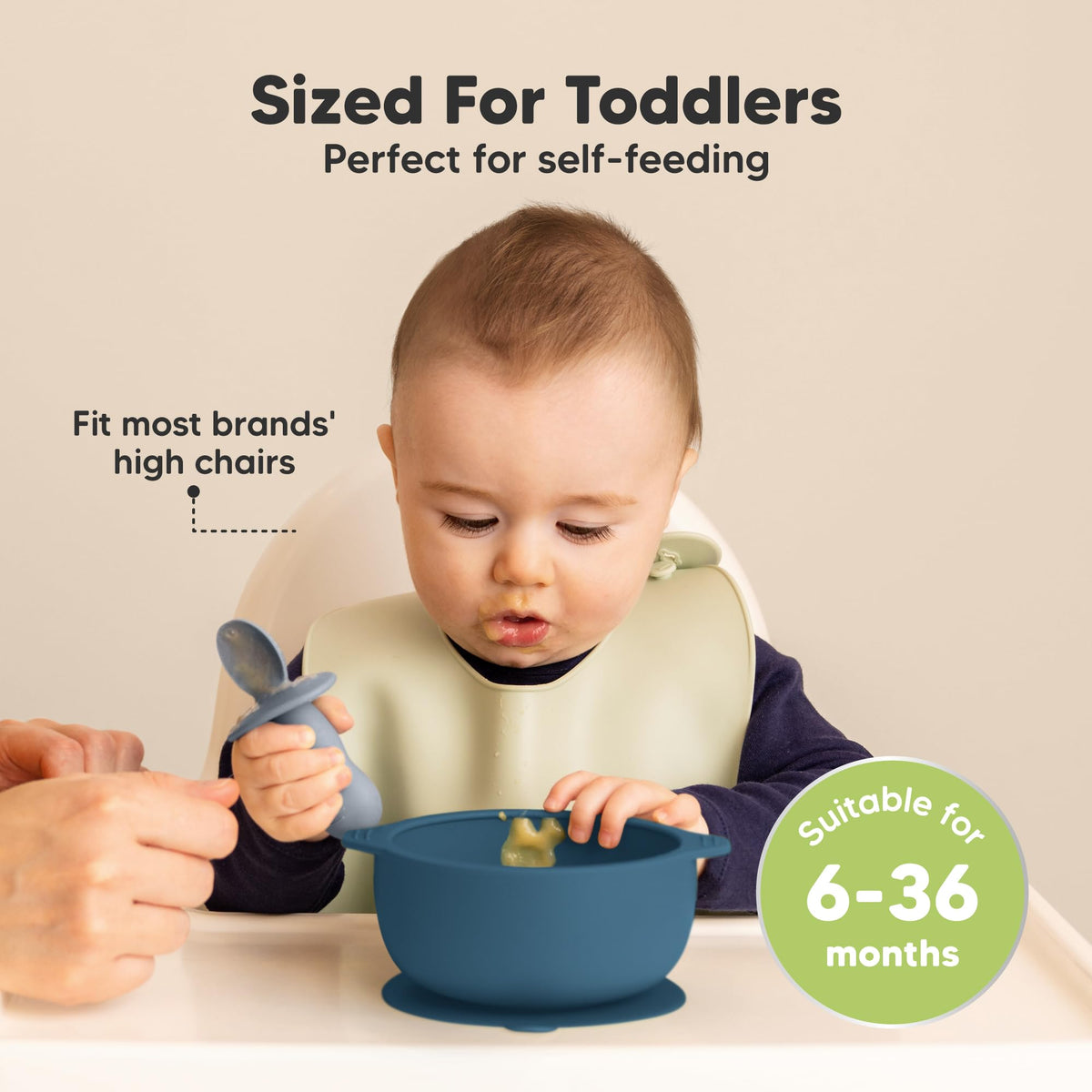KeaBabies Pack de 2 cuencos para bebé con ventosa y tapa – Cuenco de silicona para niños y niñas, sin BPA