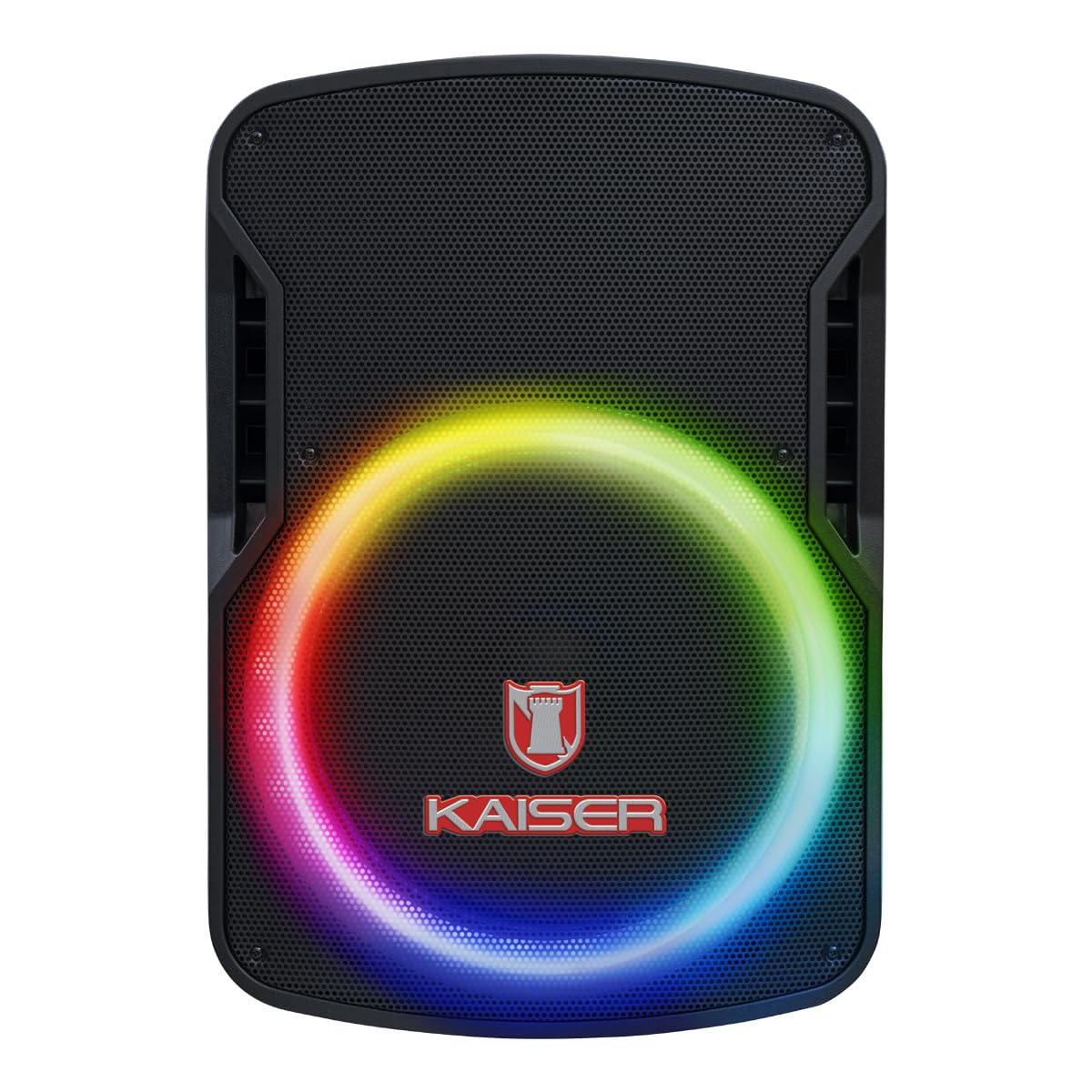 Bafle Profesional de 15 Pulgadas Circle Light 80W RMS Recargable con KSR-Link, Bluetooth, FM, USB, Micro SD, Grabadora, Micrófono Alámbrico, Control Remoto y Stand Potencia de 80w RMS MSA-6516MX
