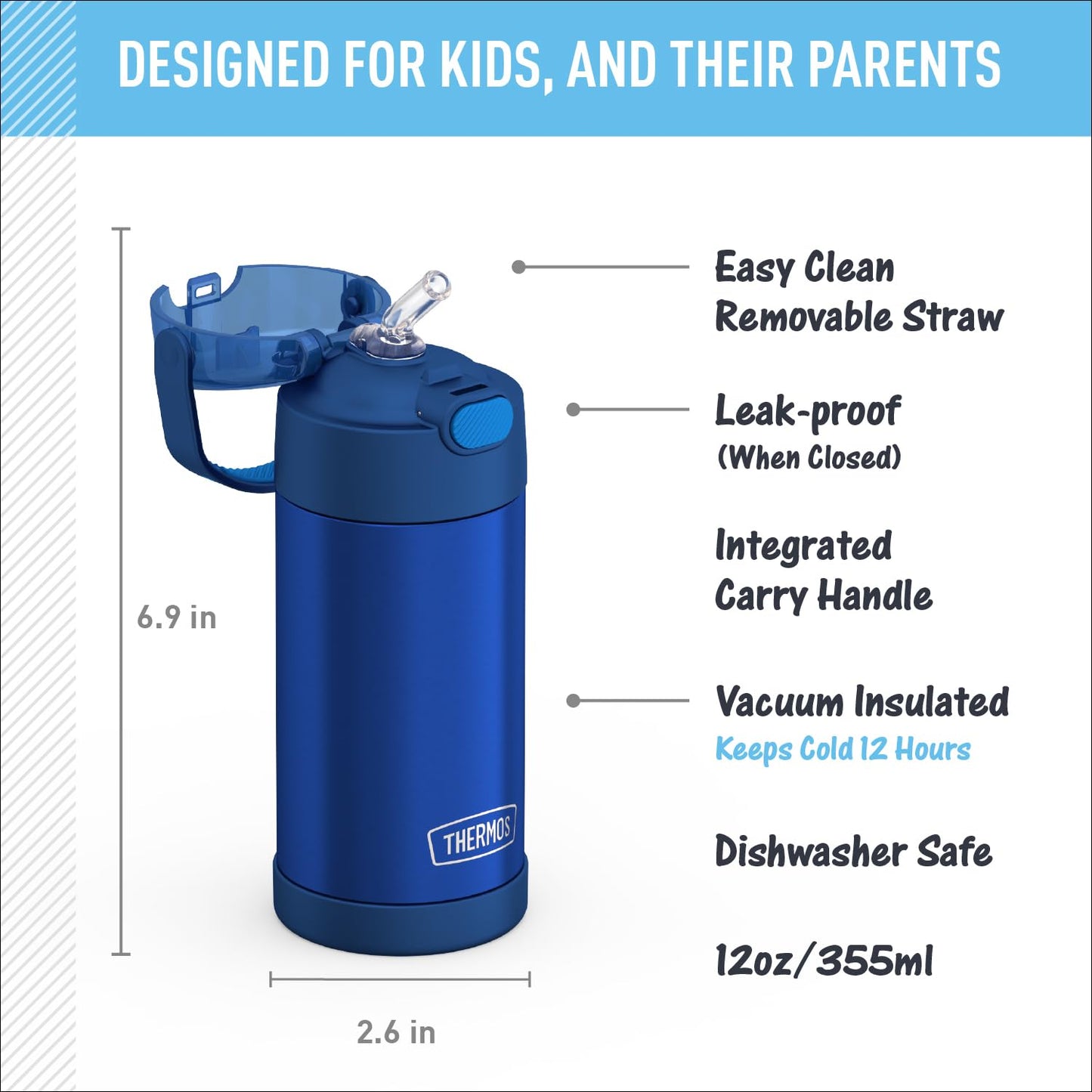 Botella Thermos Funtainer 354.88 ml Azul