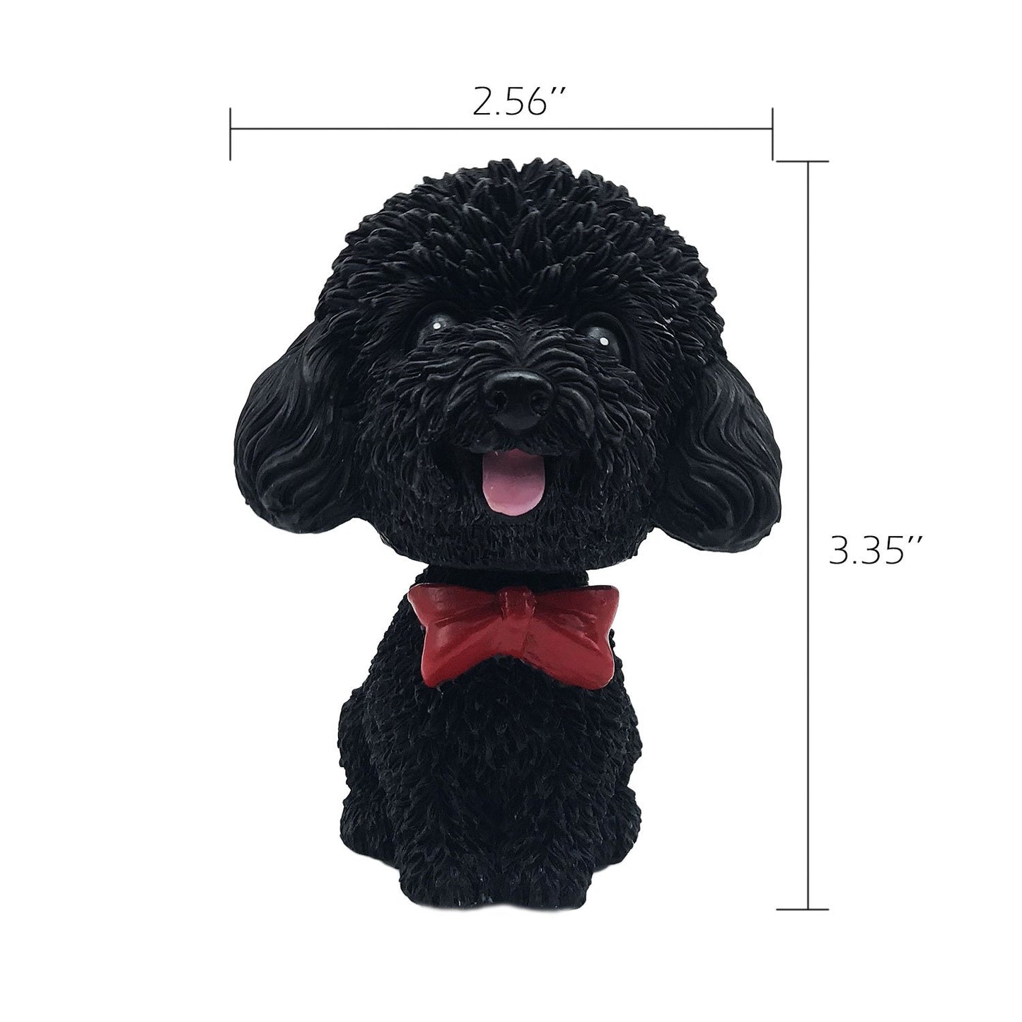 IBWell Mini Bobbing-Head Dog for Car Dash Board Decor,dashboard Doggy Puppy Teddy Toy with Adhesive Tabï¼ˆPoodleï¼‰ (Black A)