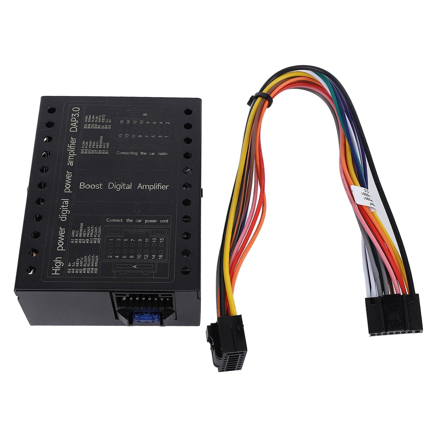 Jiawu Amplificador DSP para Coche, Amplificador de Potencia de Clase AB de 4 Canales y 50 W, relación señal/Ruido de 96 dB, Caja Estable de 2/4 ohmios
