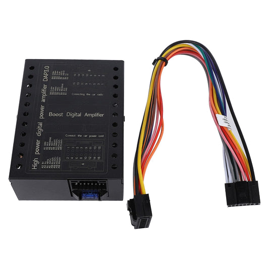 Jiawu Amplificador DSP para Coche, Amplificador de Potencia de Clase AB de 4 Canales y 50 W, relación señal/Ruido de 96 dB, Caja Estable de 2/4 ohmios