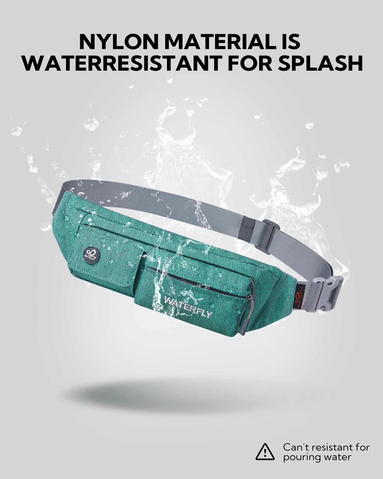 Riñonera WATERFLY delgada Resistente al Agua Deportiva para Hombre y Mujer