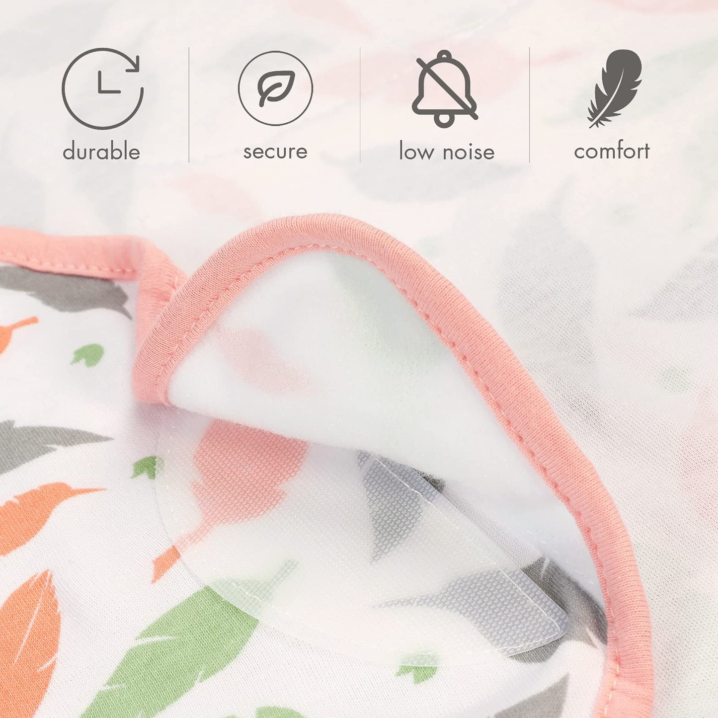GLLQUEN BABY - Mantas para bebés y niñas, de 3 a 6 meses, plumas y punto ondulado, paquete de 3 unidades, saco de dormir ajustable para recién nacido, (mediano/grande)