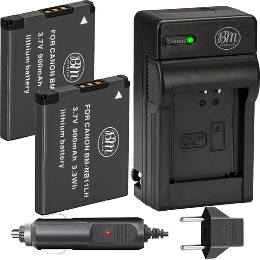 BM Premium 2 Pack Of NB-11L Batteries & Battery Charger Kit for Canon PowerShot Elph 110, Elph 130, Elph 135 IS, Elph 140 IS, Elph 150 IS, Elph 160, Elph 170 IS, Elph 320 HS, Elph 340 HS, Elph 350 HS, A2300 IS, A2400 IS, A2600 IS, A3400 IS, A4000 IS, SX40