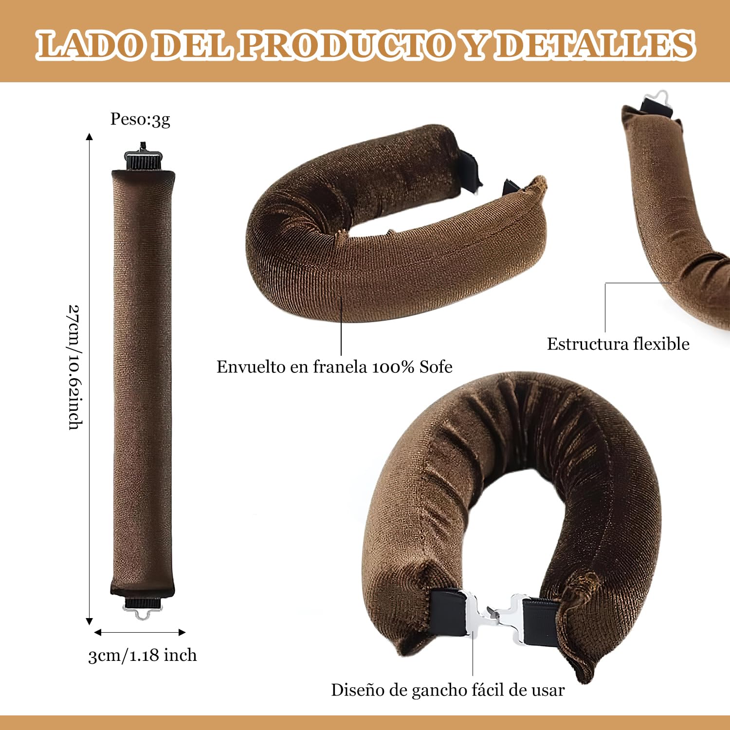 Yanlin Rizadores de Cabello Sin Calor, 4PCS Tubos para Peinar el Cabello, Cinta Para Rizar Sin Calor para Dormir, Rizador Sin Calor Para Cabellos Cortos y Medios, Herramientas de Peluquería