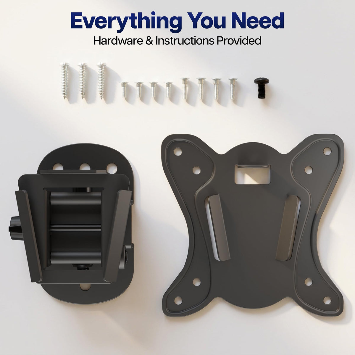 Soporte de Pared para TV VIVO Negro con Inclinación y Giratoria, Perfil Bajo para Pantallas de 13 a 32 Pulgadas