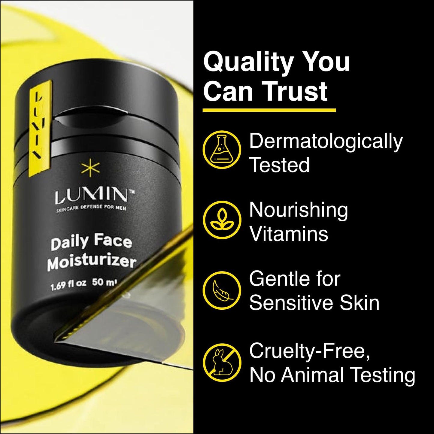 Lumin Bálsamo Hidratante Facial para Hombres - Moisturizer Balm | Crema Humectante que revitaliza, combate el envenjecimiento, la deshidratación, el daño solar y calma la irritación después del afeitado, 2 oz (59 ml)