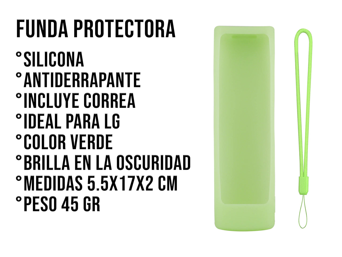 Funda para Control LG AKB75095307 AKB75375604 AKB74915305 Universal a Prueba de Golpes Protectora Silicon Case Protector (Green)
