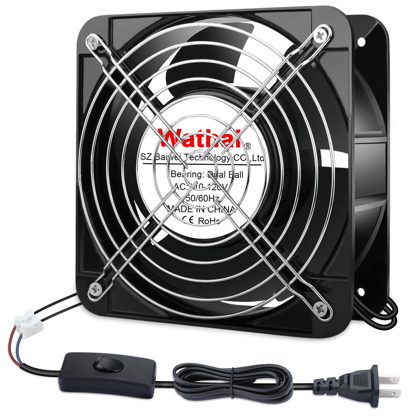 Ventilador AC Wathai Alto Flujo de Aire 15050 mm x 50 mm Ventilación de Escape