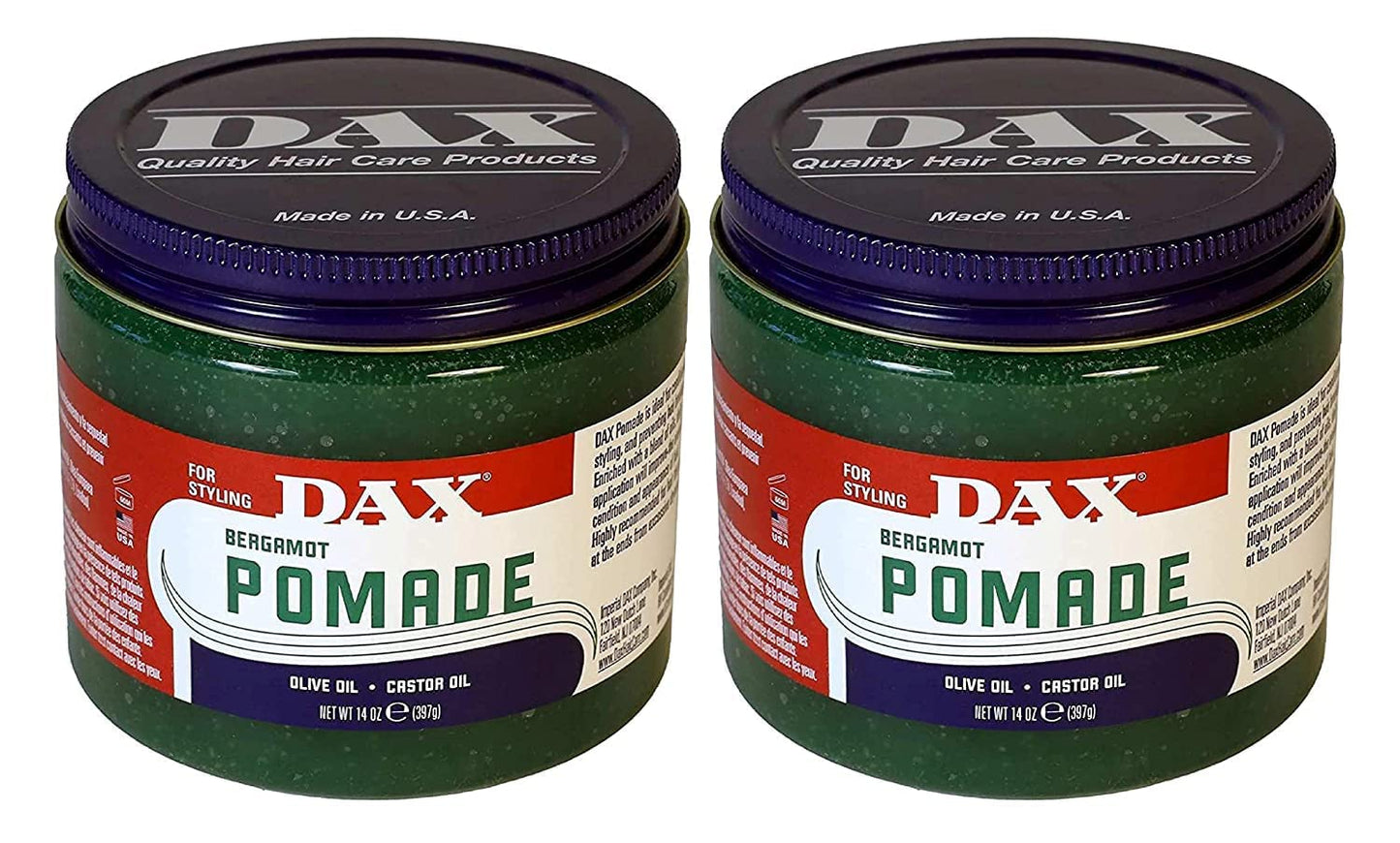 Dax Pomade (Bergamot) 14oz. Jar (2 Pack) by DAX