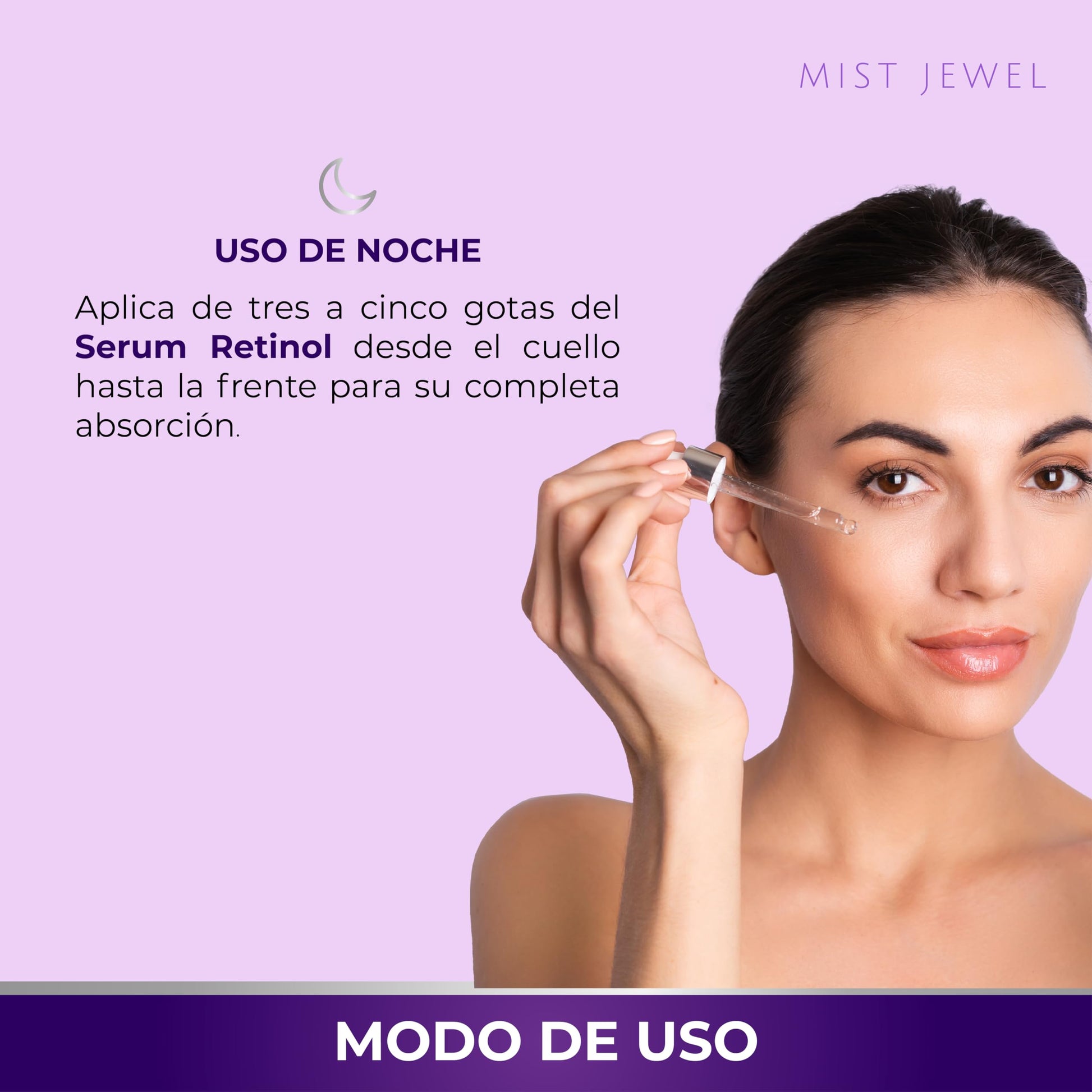 MIST JEWEL Serum Facial Retinol (Vit A), Ácido hialurónico, Vitamina C, Vit E, B5, hidratante y reparador | Suero para hombres y mujeres Anti manchas Nocturno, cuidado facial iluminador e hidratante de alta efectividad 50ml
