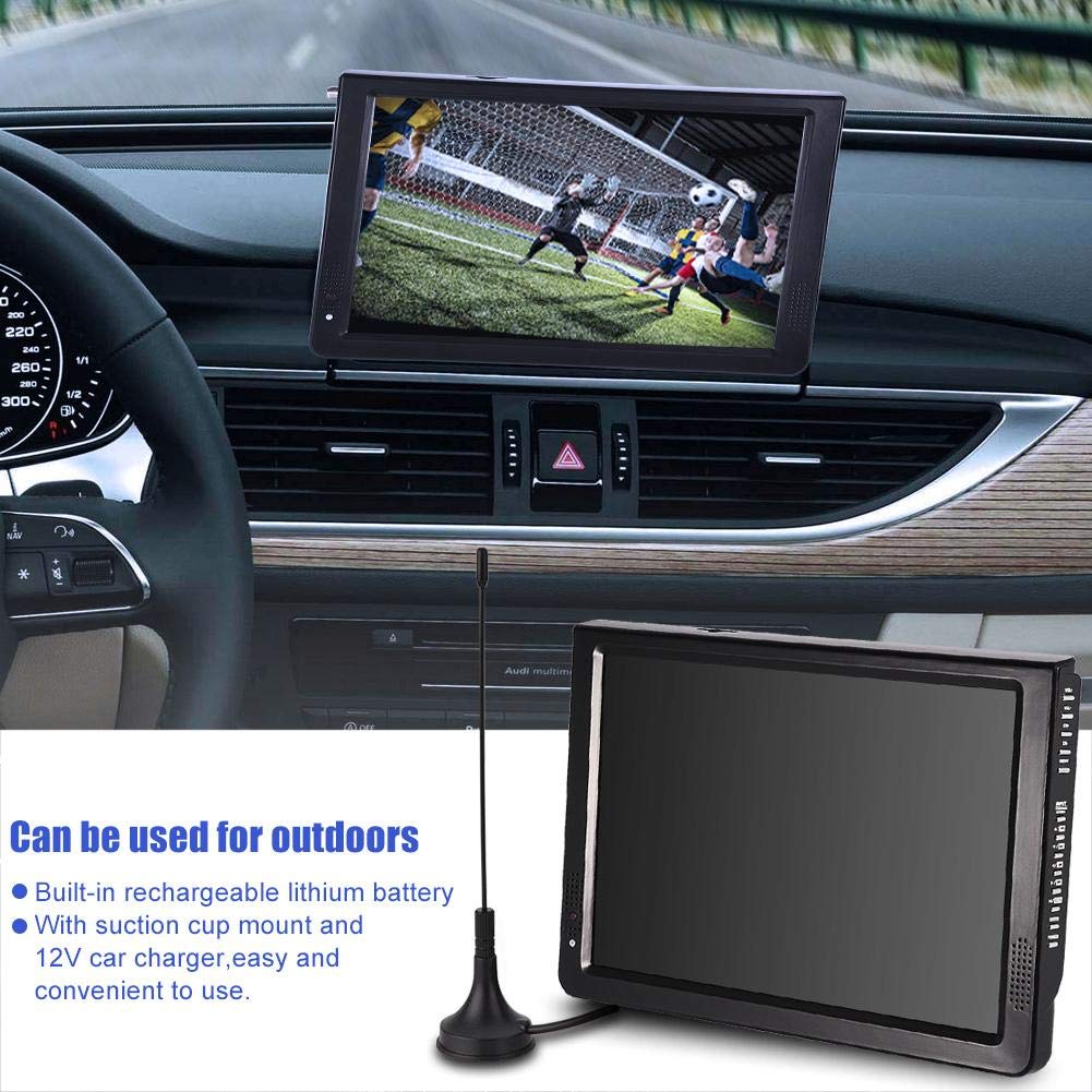Televisión Portátil Pomya 12 Pulgadas Negro ATSC TV Digital 1080P HD HDMI Reproductor de Video para Auto y Casa