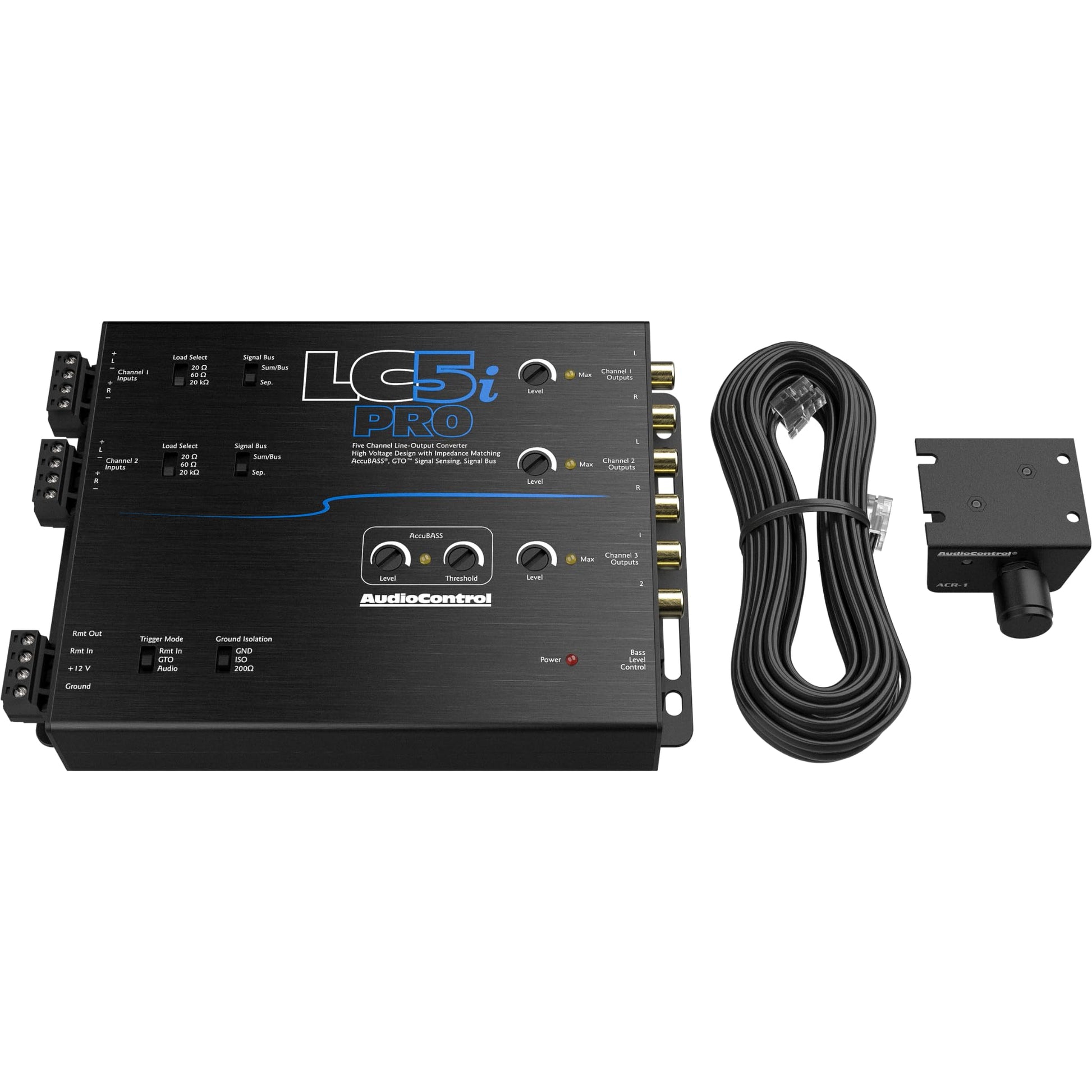 Convertidor de Salida de Línea AudioControl LC5iPRO 5 Canales con AccuBASS y Control Remoto ACR-1 Incluido
