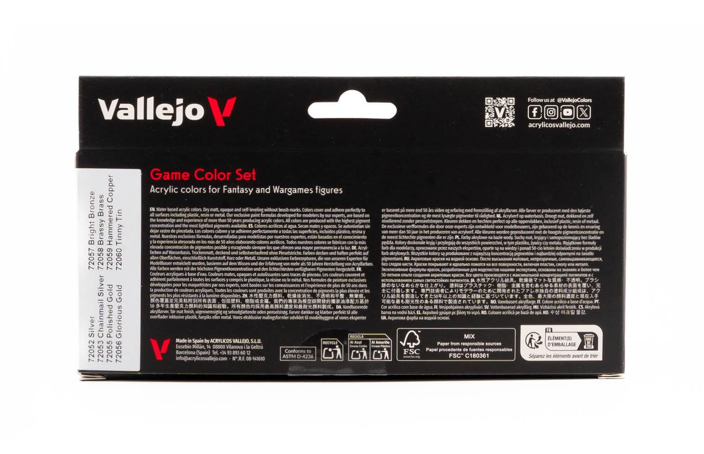 Vallejo Metallic Game Color Set (8 Colors)
