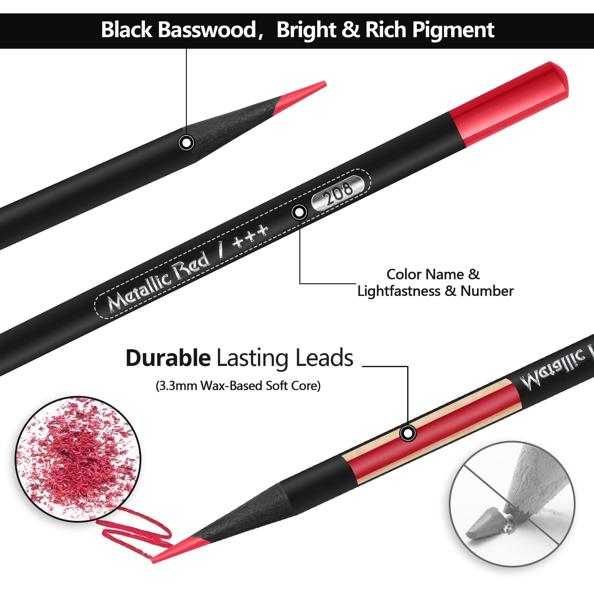 HIFORNY - Lápices de Colores Edición Negra Premium para Colorear Adultos - 72 Lápices de Colores con Pigmentos Suaves, Núcleo Suave para Artistas, Suministros de Arte para Dibujo para Adultos