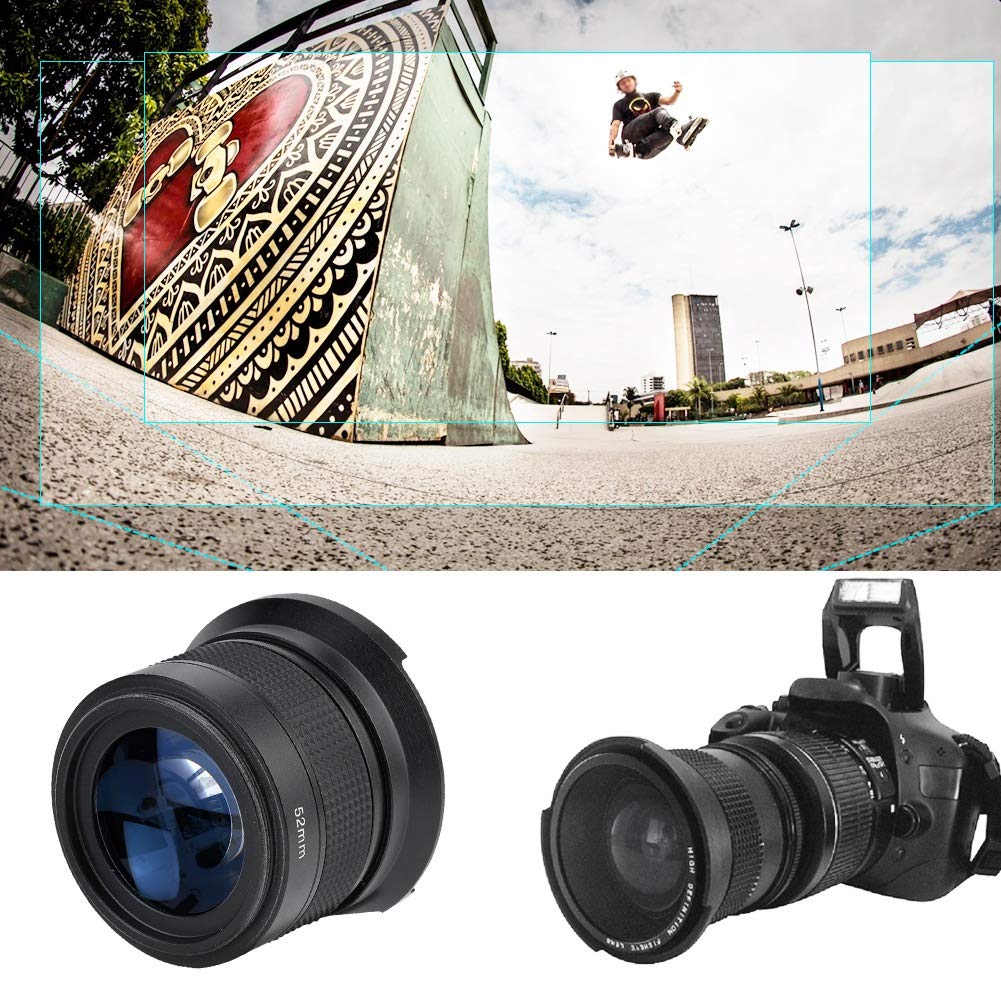 Vbestlife Lente Ojo de para cámara, Lente de Ojo de Gran Angular 52mm 0.35X con Bolsa de Almacenamiento de Tapas de Lentes para/Nikon//Minolta/Pansonic//Pentax