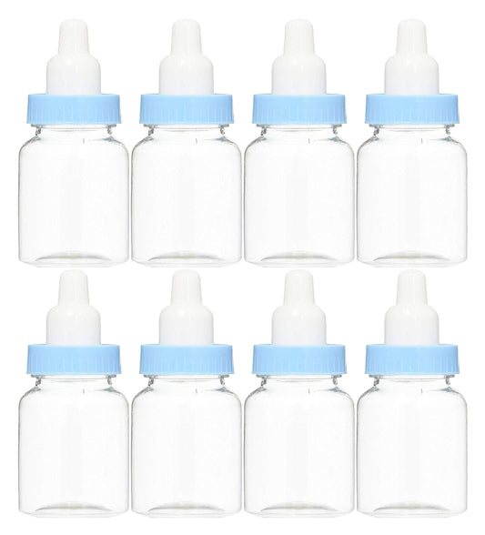 Mini Botellas de Leche Azul Baby Shower Favor 36 Unidades para Niño