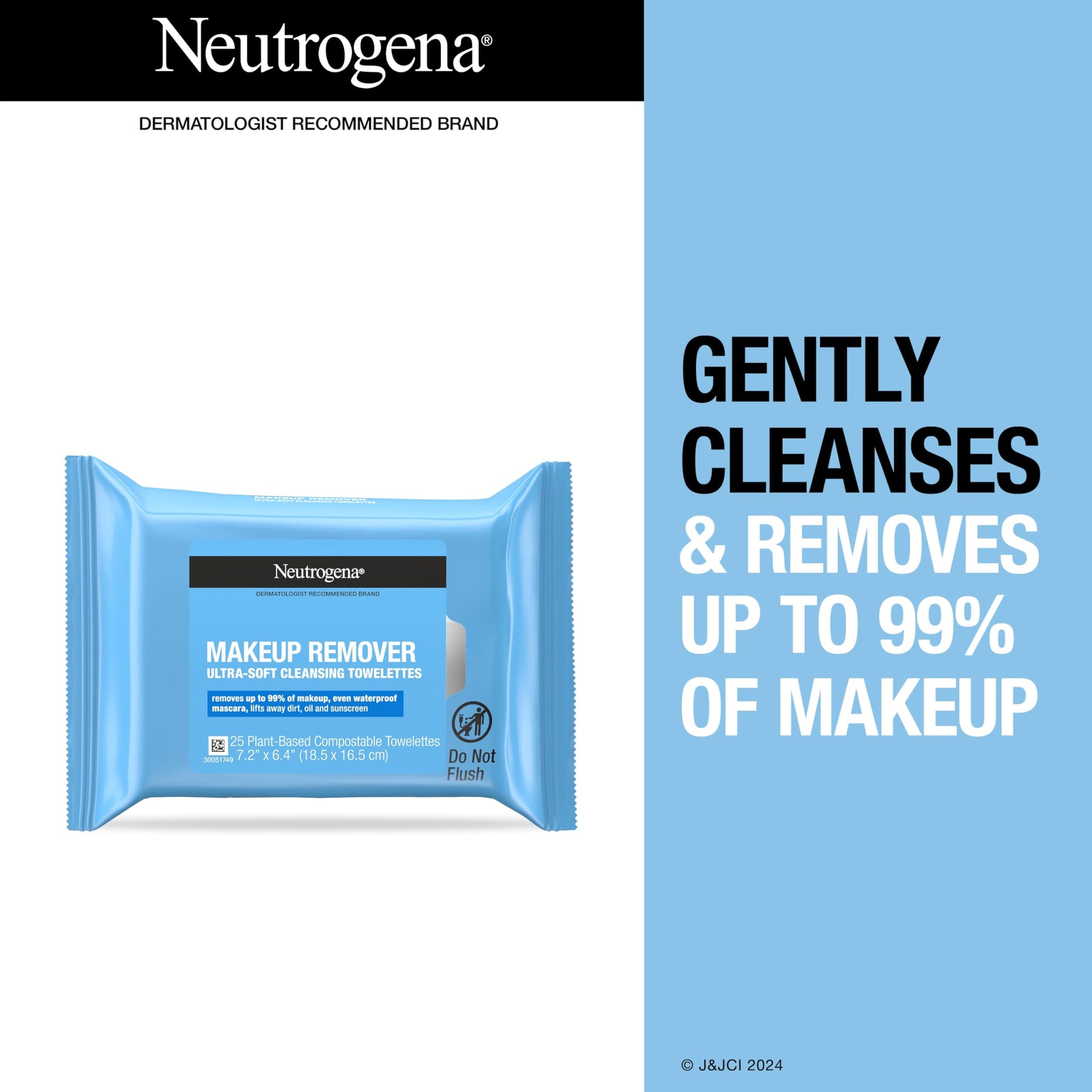 Neutrogena Toallitas Desmaquillantes Ultra Soft, 25 piezas (paquete de 2)