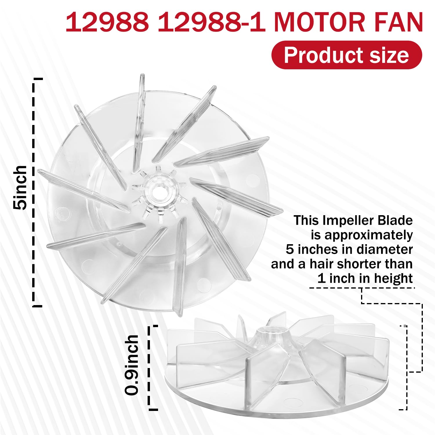 GULUANT - Paquete de 2 ventiladores de aspiradora vertical de repuesto 81092 para Sanitaire 5.0 AMP para SC679 SC688 SC689 SC684 S635 modelos de aspiradora (hoja de 11/16 pulgadas de alto)