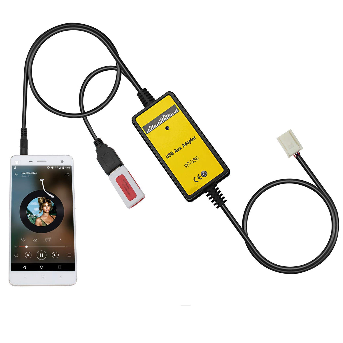 Adaptador USB AUX Yomikoo Toyota Entrada de Música