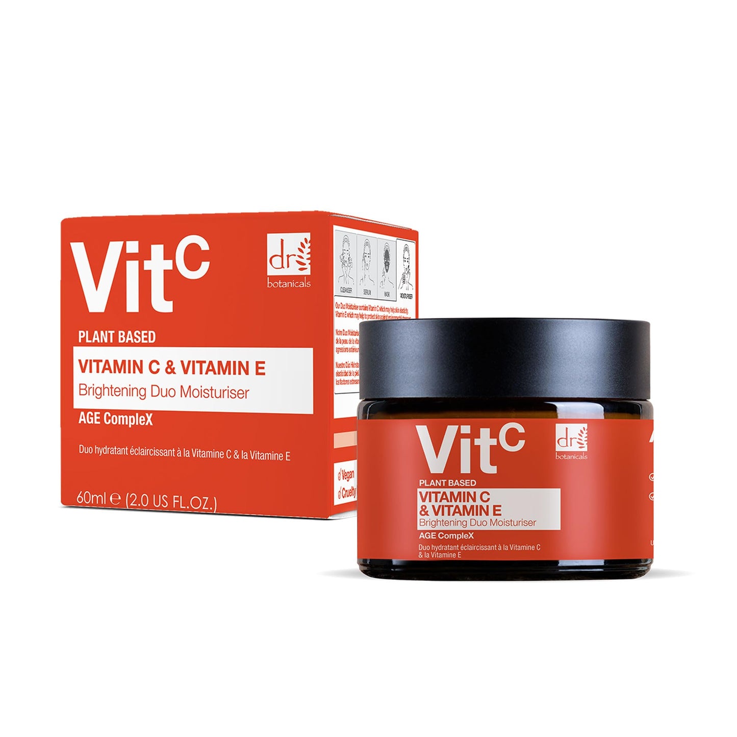 Dr BOTANICALS Vitamina C & E Brightening Duo Moisturiser | Revela tu brillo radiante con potente fórmula antienvejecimiento - Vitamina C para iluminar, vitamina E para protección - Hidratante de día y