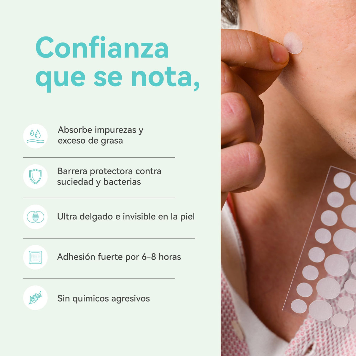 108 Parches para Acné con Hidrocoloide, Parches para Espinillas y Granitos, Invisibles y Ultra Delgados, Protección Día y Noche, 8mm y 10mm – Everglow Skin Solutions
