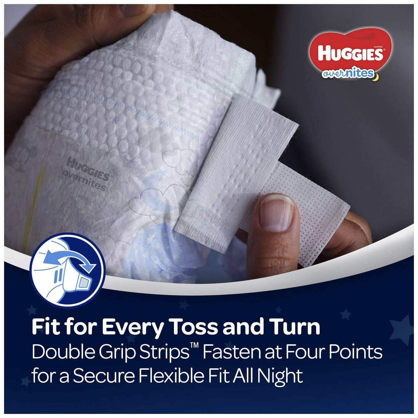 HUGGIES- Pañales OverNites, tamaño 5 (más de 27 lb), 18 unidades, pañales para uso nocturno, paquete gigante (el empaque puede variar)