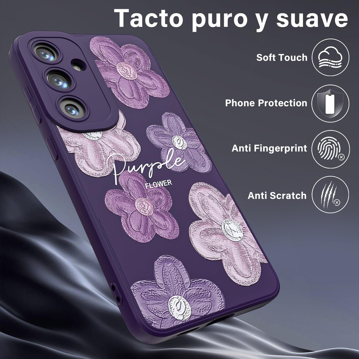 Threehao Funda para Samsung Galaxy S23 Plus, Ultra Delgado Flexible Suave TPU Silicona Carcasa con Moda Aesthetic Dibujos Flores, Antigolpes Anti-arañazos Protectora Case para Samsung S23 Plus