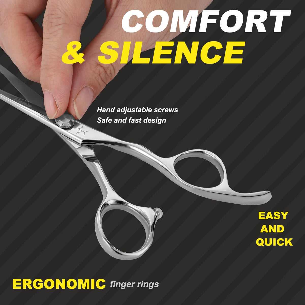 Fengliren Tijeras De Peluquería Profesionales De Alta Gama, Extremadamente Afiladas, De 15 Cm (6"), Fabricadas En Aleación De Acero Inoxidable. Ideales Para Salones De Belleza Y Uso Doméstico.
