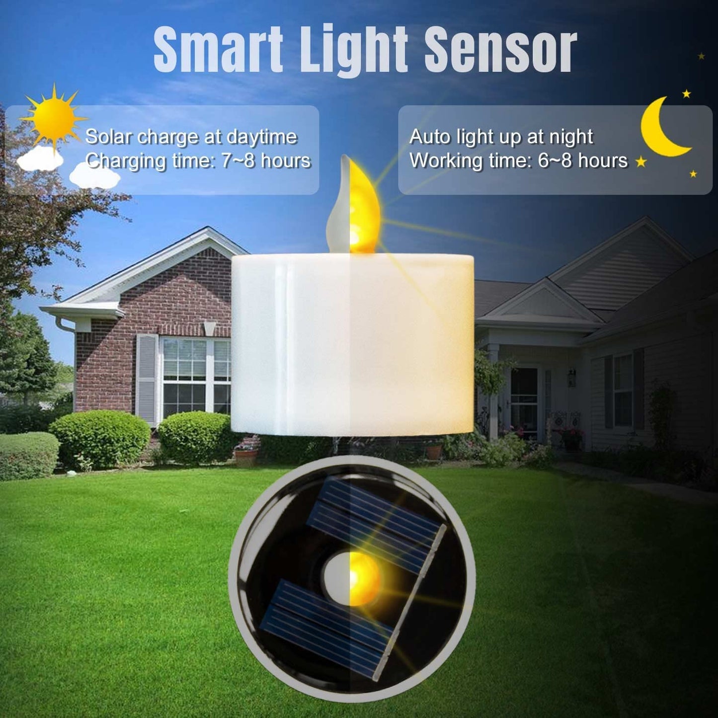 Velas de Té SingTok Blancas Impermeables Recargables con Luz LED para Decoración de Jardín