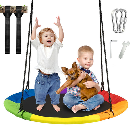 Columpio de Árbol RayRoam 40 Pulgadas Tela Textil Impermeable para Niños