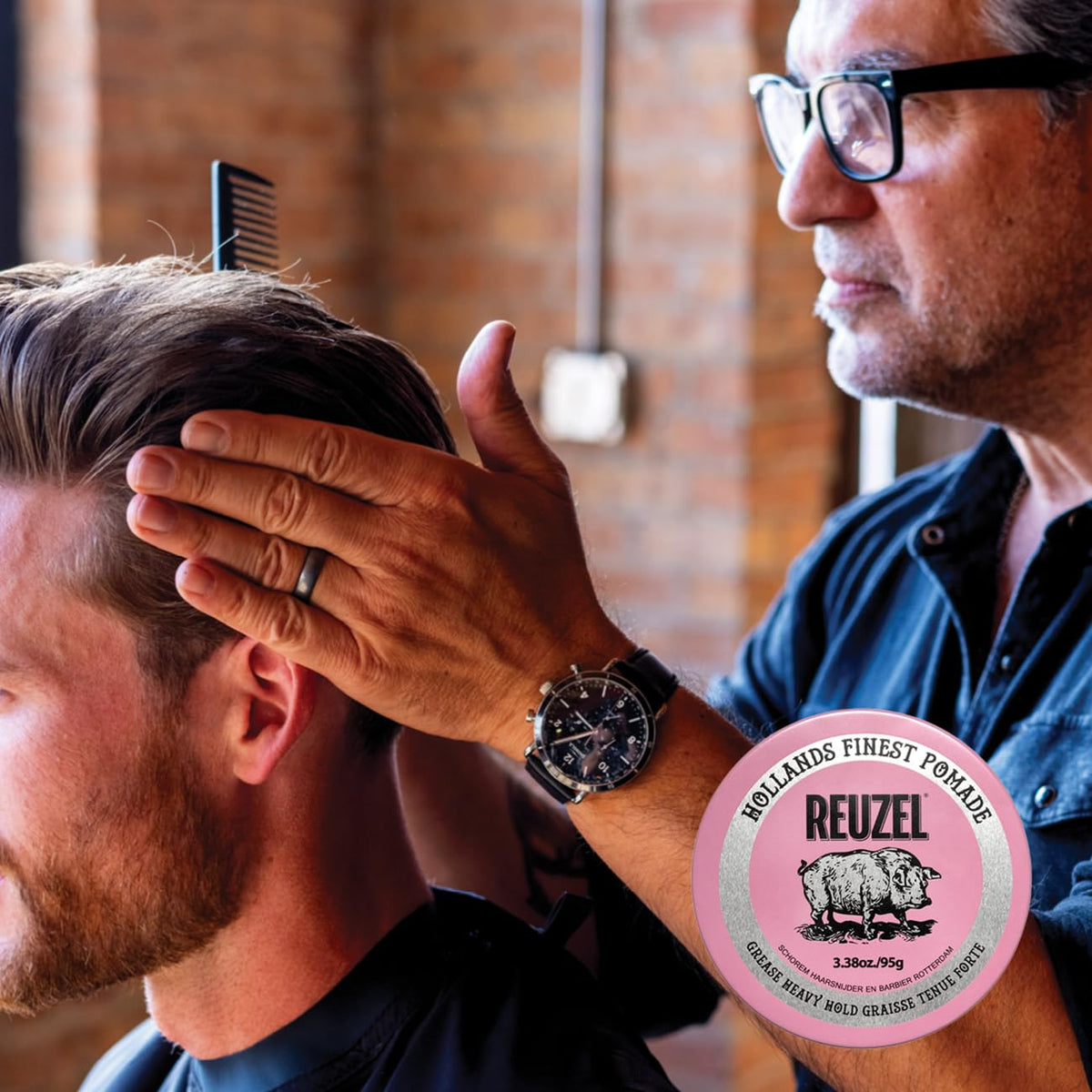 Reuzel Pink pomada de vaselina de alta fijación - Fórmula vegana de aceite concentrada con fijación orgánica, firme y natural - Sin brillo para definir y embellecer el cabello - Aroma original - 340g