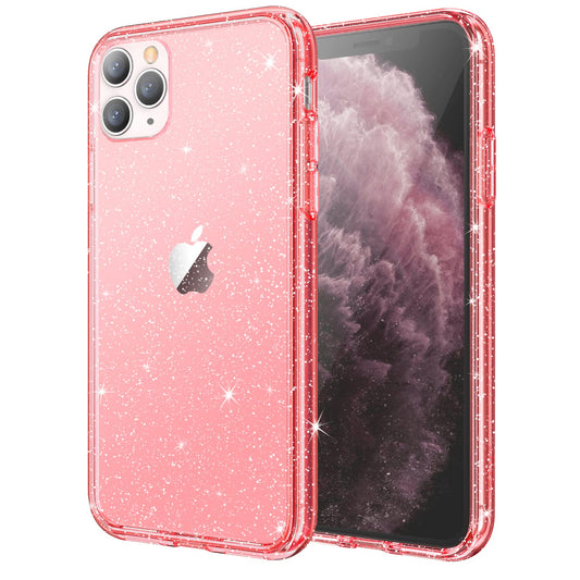 JETech Funda Glitter para iPhone 11 Pro, 5,8 Pulgadas, Carcasa Teléfono Bumper Antigolpes Bling Sparkle, Cute Brillante para Niñas y Mujeres (Rojo)