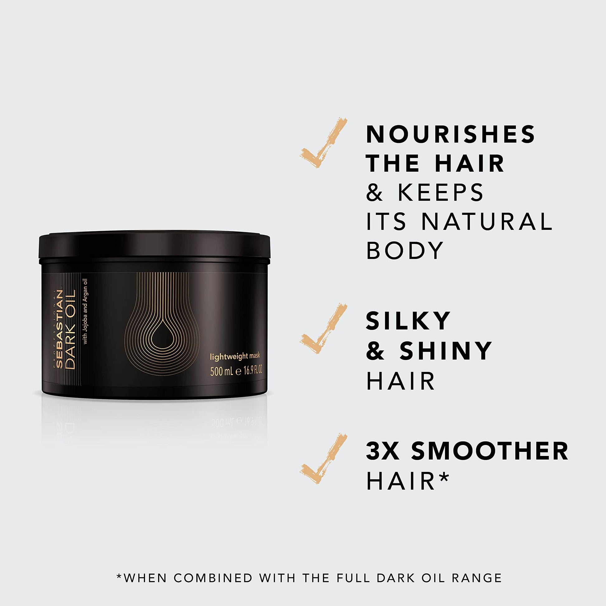 Dark Oil Lightweight Mask, with Jojoba and Argan Oils, 16.89 Oz.